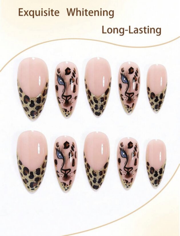 Almond Leopard Manicure Kit