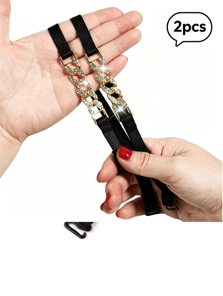 Adjustable Sparkly Crystal Replacement Shoulder Straps for Bras - Image 2