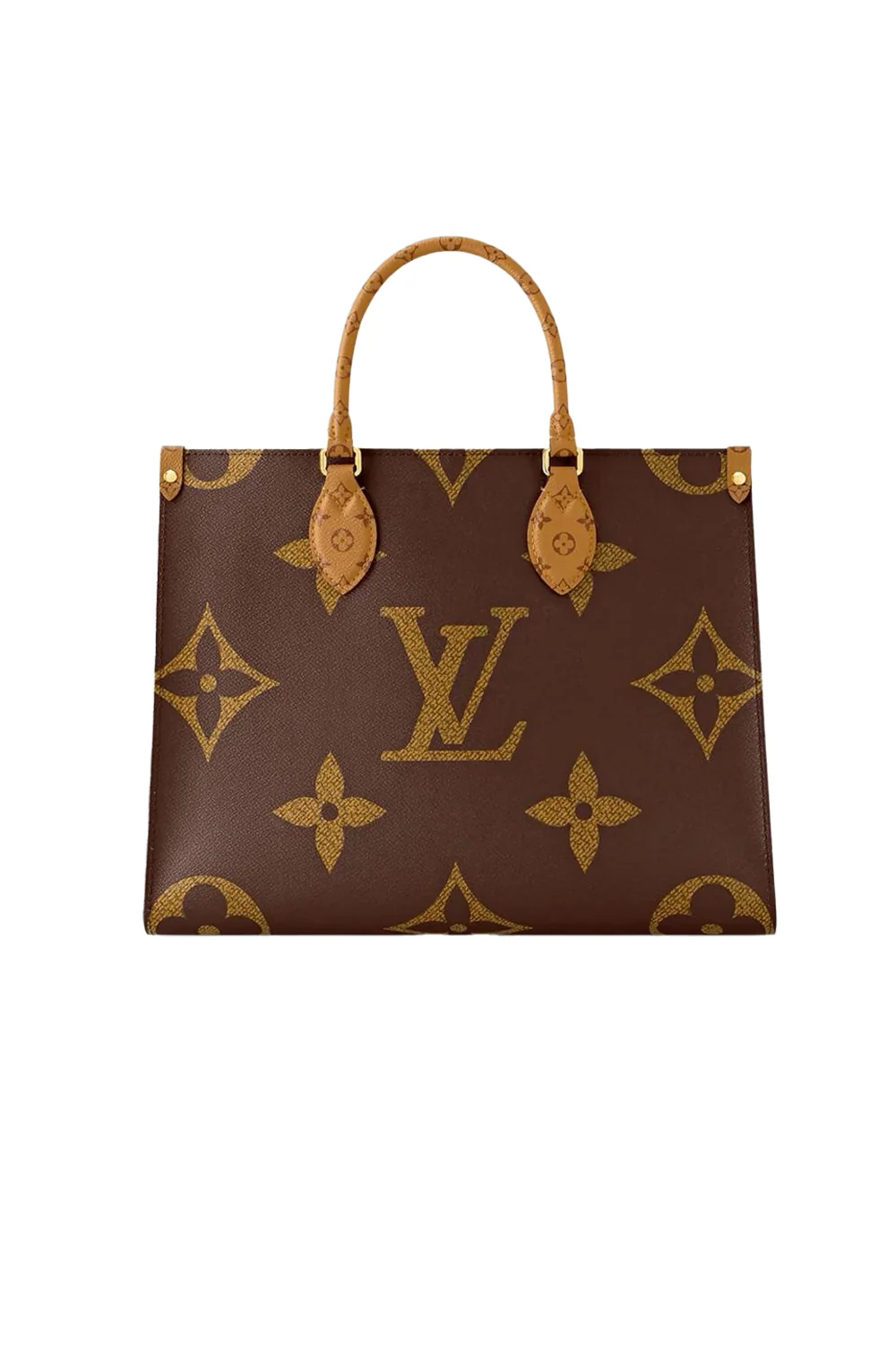 Louis Vuitton Neverfull MM Brown Monogram Canvas Tote Bag with Natural Leather Handles and Gold Hardware